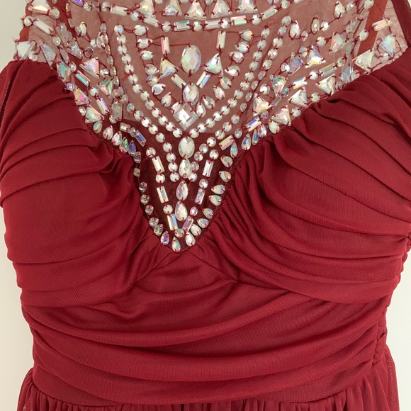 B Darlin burgundy studded prom dress - Picture 4 of 5